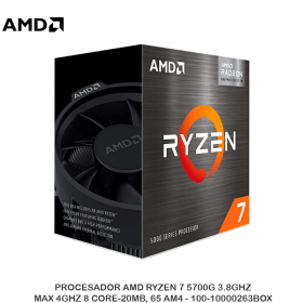 PROCESADOR AMD RYZEN 7 5700G 3.8GHZ, MAX 4GHZ 8 CORE-20MB, 65 AM4 - 100-10000263BOX