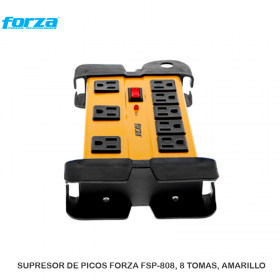 SUPRESOR DE PICOS FORZA FSP-808, 8 TOMAS, AMARILLO