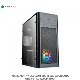 CASE ANTRYX ELEGANT 680 350W, C/VENTANA, UBS3.0 - AC-E680P-350CP
