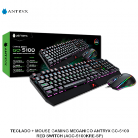 TECLADO + MOUSE GAMING MECANICO ANTRYX GC-5100, RED SWITCH (AGC-5100KRE-SP)