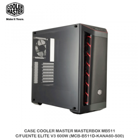 CASE COOLER MASTER MASTERBOX MB511 C/FUENTE ELITE V3 600W (MCB-B511D-KANA60-S00)