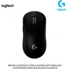 MOUSE LOGITECH G PRO X SUPERLIGHT WIRELESS LIGHTSPEED HERO 25K BLACK 910-005878