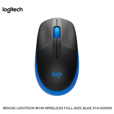 MOUSE LOGITECH M190 WIRELESS FULL-SIZE BLUE 910-005903
