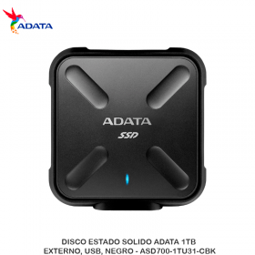 DISCO ESTADO SOLIDO ADATA 1TB, EXTERNO, USB, NEGRO - ASD700-1TU31-CBK