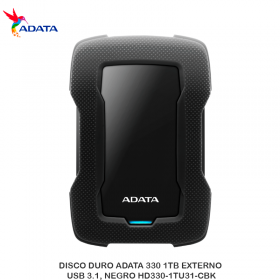 DISCO DURO ADATA 330 1TB EXTERNO USB 3.1, NEGRO HD330-1TU31-CBK