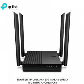 ROUTER TP-LINK AC1200 INALAMBRICO MU-MIMO ARCHER C64