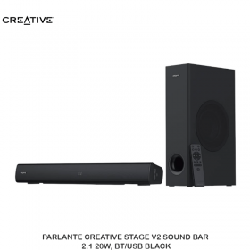 PARLANTE CREATIVE STAGE V2 SOUND BAR 2.1 20W, BT/USB BLACK