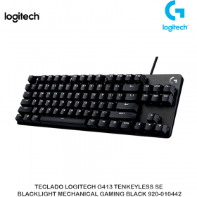 TECLADO LOGITECH G413 TENKEYLESS SE BLACKLIGHT MECHANICAL GAMING BLACK 920-010442