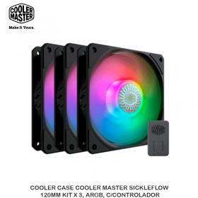 COOLER CASE COOLER MASTER SICKLEFLOW 120MM KIT X 3, ARGB, C/CONTROLADOR
