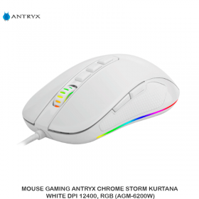 MOUSE GAMING ANTRYX CHROME STORM KURTANA WHITE DPI 12400, RGB (AGM-6200W)