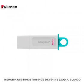MEMORIA USB KINGSTON 64GB DTX/64 3.2 EXODIA, BLANCO