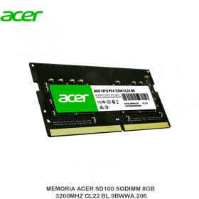 MEMORIA ACER SD100 SODIMM 8GB 3200MHZ CL22 BL.9BWWA.206