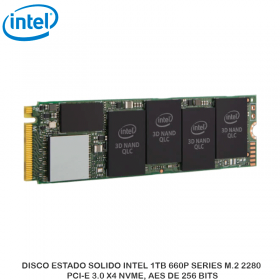 DISCO ESTADO SOLIDO INTEL 1TB 660P SERIES M.2 2280, PCI-E 3.0 X4 NVME, AES DE 256 BITS