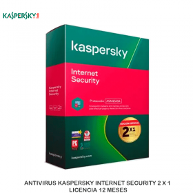 ANTIVIRUS KASPERSKY INTERNET SECURITY 2 X 1 LICENCIA 12 MESES