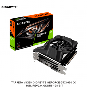 TARJETA VIDEO GIGABYTE GEFORCE GTX1650 D6 OC, 4GB, REV2.0, GDDR6 128-BIT