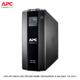 UPS APC BACK-UPS PRO BR1600MI 1600VA/960W, 8 SALIDAS - CA 230 V