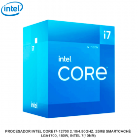 PROCESADOR INTEL CORE I7-12700 2.10/4.90GHZ, 25MB SMARTCACHÉ, LGA1700, 180W, INTEL 7(10NM)