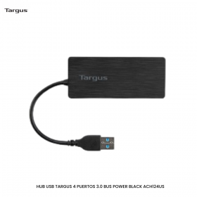 HUB USB TARGUS 4 PUERTOS 3.0 BUS POWER BLACK ACH124US
