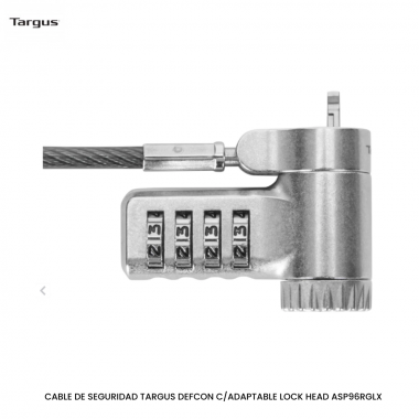 CABLE DE SEGURIDAD TARGUS DEFCON C/ADAPTABLE LOCK HEAD ASP96RGLX BOLSA