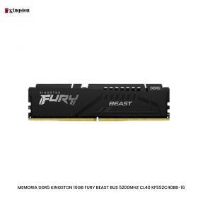 MEMORIA DDR5 KINGSTON 16GB FURY BEAST BUS 5200MHZ CL40 KF552C40BB-16