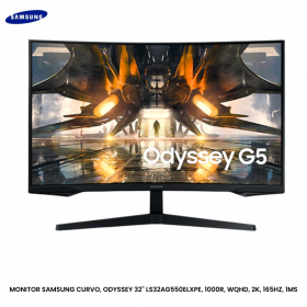 MONITOR SAMSUNG CURVO, ODYSSEY 32" LS32AG550ELXPE, 1000R, WQHD, 2K, 165HZ, 1MS