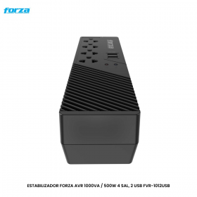 ESTABILIZADOR FORZA AVR 1000VA / 500W 4 SAL, 2 USB FVR-1012USB