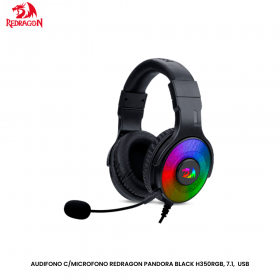 AUDIFONO C/MICROFONO REDRAGON PANDORA BLACK H350RGB, 7.1,  USB