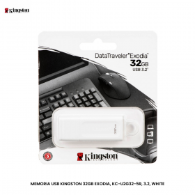 MEMORIA USB KINGSTON 32GB EXODIA, KC-U2G32-5R, 3.2, WHITE