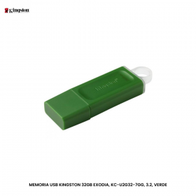 MEMORIA USB KINGSTON 32GB EXODIA, KC-U2G32-7GG, 3.2, VERDE