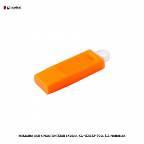MEMORIA USB KINGSTON 32GB EXODIA, KC-U2G32-7GO, 3.2, NARANJA