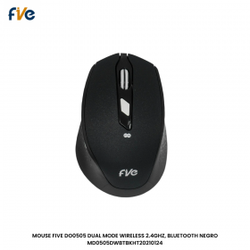 MOUSE FIVE DO0505 DUAL MODE WIRELESS 2.4GHZ, BLUETOOTH NEGRO MD0505DWBTBKHT20210124