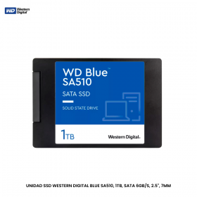 UNIDAD SSD WESTERN DIGITAL BLUE SA510, 1TB, SATA 6GB/S, 2.5", 7MM