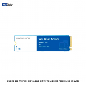 UNIDAD SSD WESTERN DIGITAL BLUE SN570, 1TB M.2 2280, PCIE GEN 3.0 X4 NVME