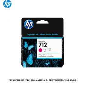 TINTA HP 3ED68A (712A) 29ML MAGENTA,  DJ T210/T250/T630/T650, STUDIO