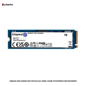 UNIDAD SSD KINGSTON 1TB NV2 M.2 2280, NVME PCIEXPRESS SNV2S/1000G