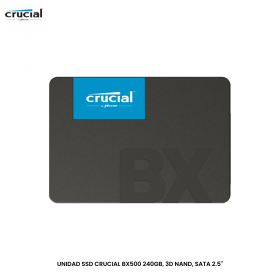 UNIDAD SSD CRUCIAL BX500 240GB, 3D NAND, SATA 2.5"