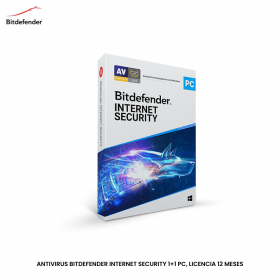 ANTIVIRUS BITDEFENDER INTERNET SECURITY 1+1 PC, LICENCIA 12 MESES