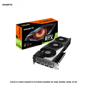TARJETA VIDEO GIGABYTE RTX3050 GAMING OC 8GB, GDDR6, HDMI, X2 DP