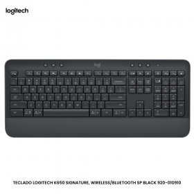 TECLADO LOGITECH K650 SIGNATURE, WIRELESS/BLUETOOTH SP BLACK 920-010910