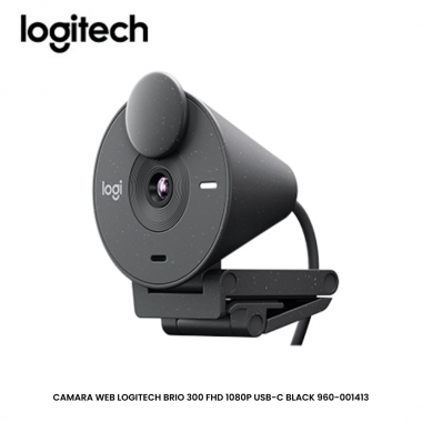 CAMARA WEB LOGITECH BRIO 300 FHD 1080P USB-C BLACK 960-001413