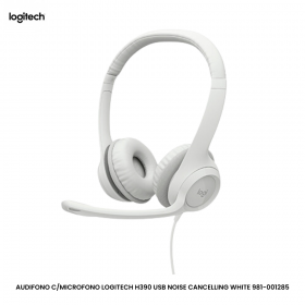 AUDIFONO C/MICROFONO LOGITECH H390 USB NOISE CANCELLING WHITE 981-001285