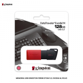 MEMORIA USB KINGSTON 128GB DTXM 3.2, EXODIA M, ROJO