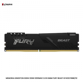 MEMORIA KINGSTON DDR4 32GB 3200MHZ CL16 DIMM FURY BEAST KF432C16BB/32