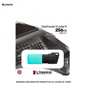 MEMORIA USB KINGSTON 256GB DTXM 3.2, NEGRO/VERDE (DTXM/256GB)