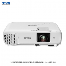 PROYECTOR EPSON POWERLITE X49 3600LUMENES 3 LCD XGA, HDMI