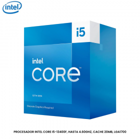 PROCESADOR INTEL CORE I5-13400F, HASTA 4.60GHZ, CACHE 20MB, LGA1700