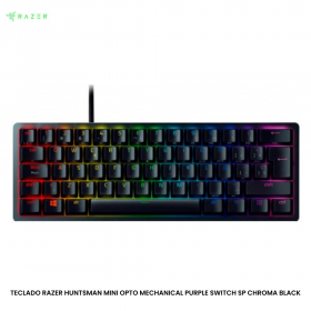 TECLADO RAZER HUNTSMAN MINI OPTO MECHANICAL USB-C SWITCH PURPLE 100M SP CHROMA BLACK (RZ03-03392900-R311)