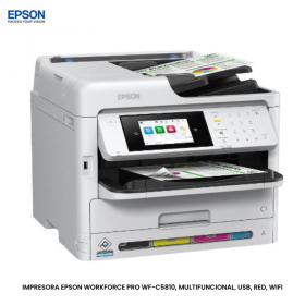 IMPRESORA EPSON WORKFORCE PRO WF-C5810, MULTIFUNCIONAL, USB, RED, WIFI