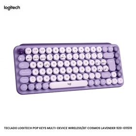 TECLADO LOGITECH POP KEYS MULTI-DEVICE WIRELESS/BT COSMOS LAVENDER 920-011519