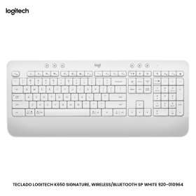 TECLADO LOGITECH K650 SIGNATURE, WIRELESS/BLUETOOTH SP WHITE 920-010964